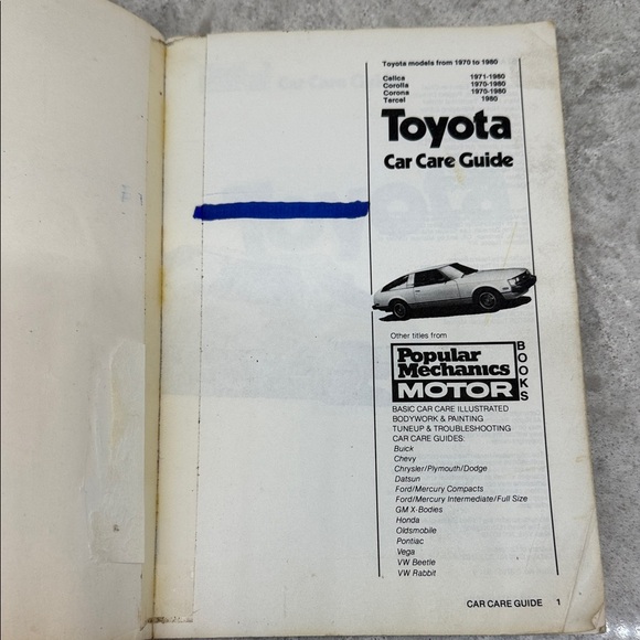 Vintage Popular Mechanics Toyota Car Care Guide Celica Corolia Corona Tercel - Picture 4 of 9